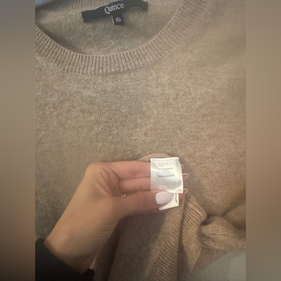 Quince 100% cashmere camel quiet  luxury crew neck sweater size S - Picture 10 of 12